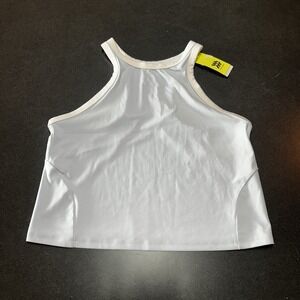 All In Motion Women's High Neck Cropped Racerback Tank Top Light Blue XXL